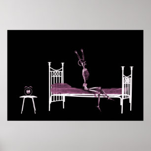 Poster - rosa preto de esqueleto do raio X das