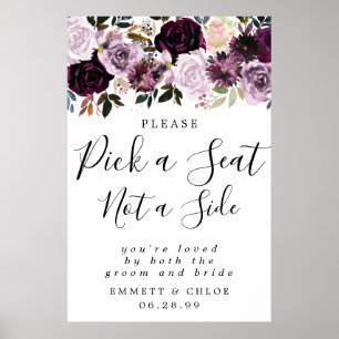 Poster Rosa Púrpura Escolhe Um Assento Não Um Sinal De Ca