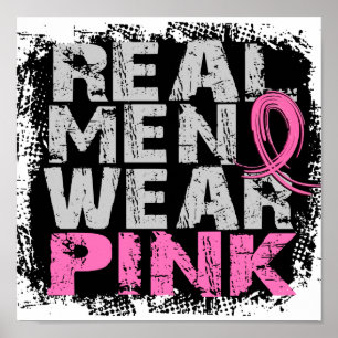 Poster Rosa real do desgaste de homens do cancro da mama