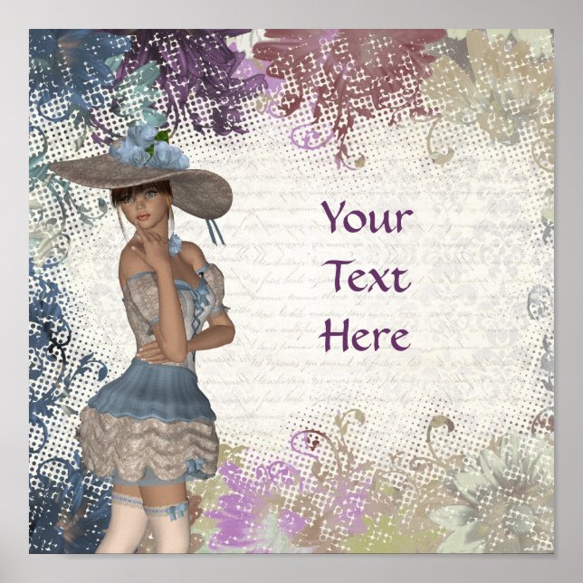 Póster Rosa romântica inglesa (Frente)