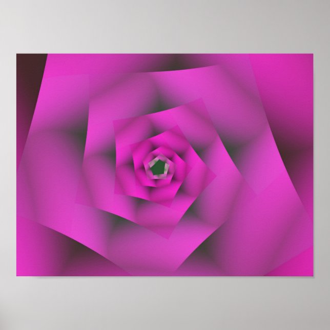 Póster Rosa Rosa Abstrato Art (Frente)