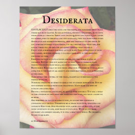 Poster Rosa Rosa Amarela e Poema Desiderata