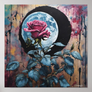 Poster Rosa Rosa Azul