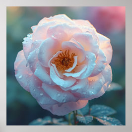 Poster Rosa Rosa Claro Com Orvalho