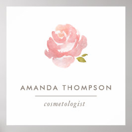 Poster Rosa Rosa Cor-de-rosa Aquarela Chic