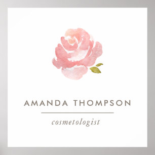 Poster Rosa Rosa Cor-de-rosa Aquarela Chic