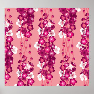 Poster Rosa rosa floresce: fundo sem problemas.