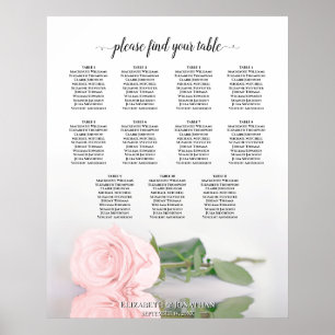 Poster Rosa Rosa Romântica Rosa 11 Gráfico de Casamento d