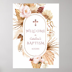 Poster Rosa Rosa Rosa Rosa Rosa Pampas Grass Palm Baptism