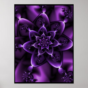 Poster Rosa Roxo Fractal