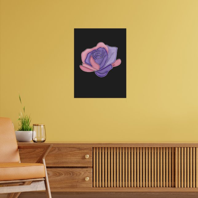 Poster Rosa Rubor e Flor (Sala de Estar 2)