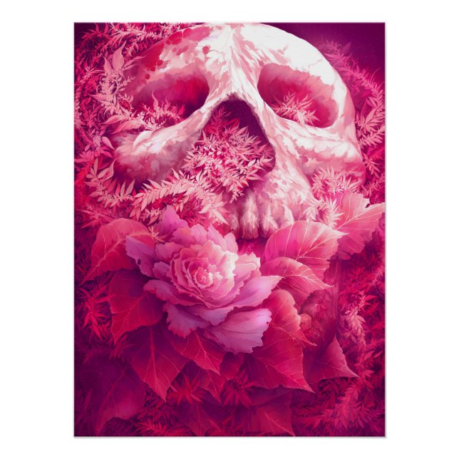 Póster Rosa Skull (Frente)