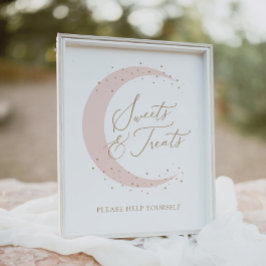 Poster Rosa sobre os doces e as ameaças do Chá de fraldas