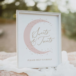 Poster Rosa sobre os doces e as ameaças do Chá de fraldas