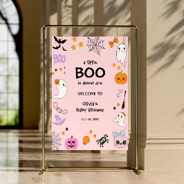 Poster Rosa Um Pouco Boo Chá de fraldas De Halloween Bem-