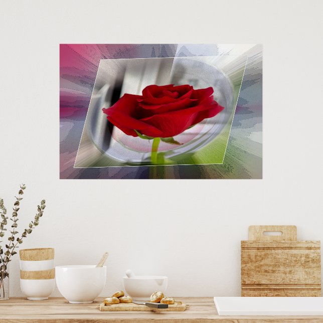 Poster Rosa vermelha 2 (Cozinha)