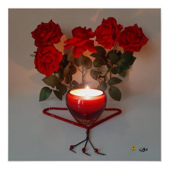 PÓSTER ROSA VERMELHA & CANDDLE (Frente)