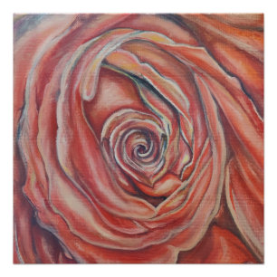 Póster Rosa vermelha central