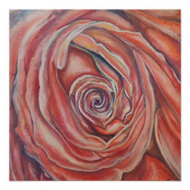 Póster Rosa vermelha central (Frente)