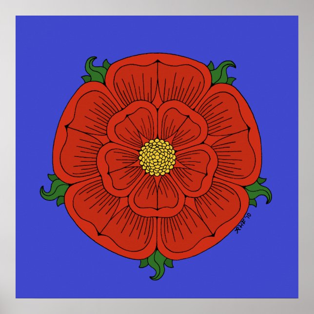 Poster Rosa vermelha de Lancaster (Frente)