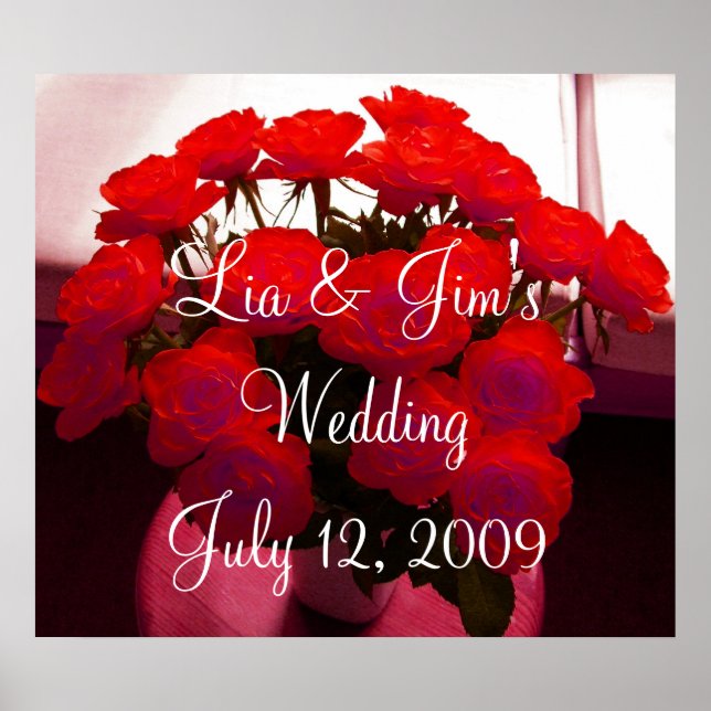 Poster rosa vermelha de Namorados de Casamento de  (Frente)