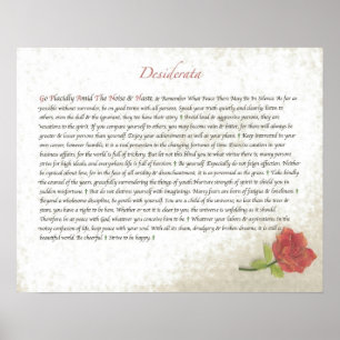 PÓSTER ROSA VERMELHA DESIDERATA