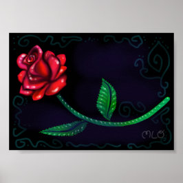 Poster Rosa vermelha Romance Art