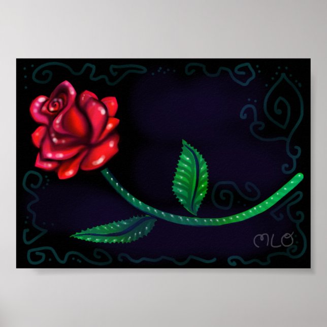 Poster Rosa vermelha Romance Art (Frente)