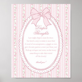 Poster Rosa Vintage Chique Pensamentos de Floral de Frald