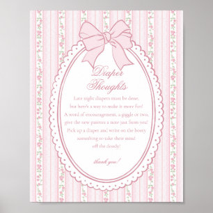 Poster Rosa Vintage Chique Pensamentos de Floral de Frald
