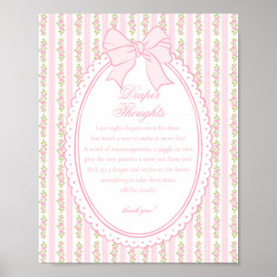 Poster Rosa Vintage Chique Pensamentos de Floral de Frald