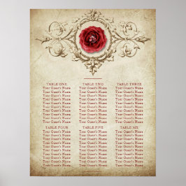 Poster Rosa | Vintage Grunge Crimson Red Seating