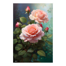 Rosa | WallArt | Estilo de pintura a óleo