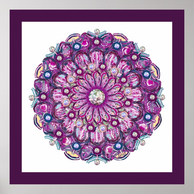 Poster Rosace vermelho cardinal (Frente)