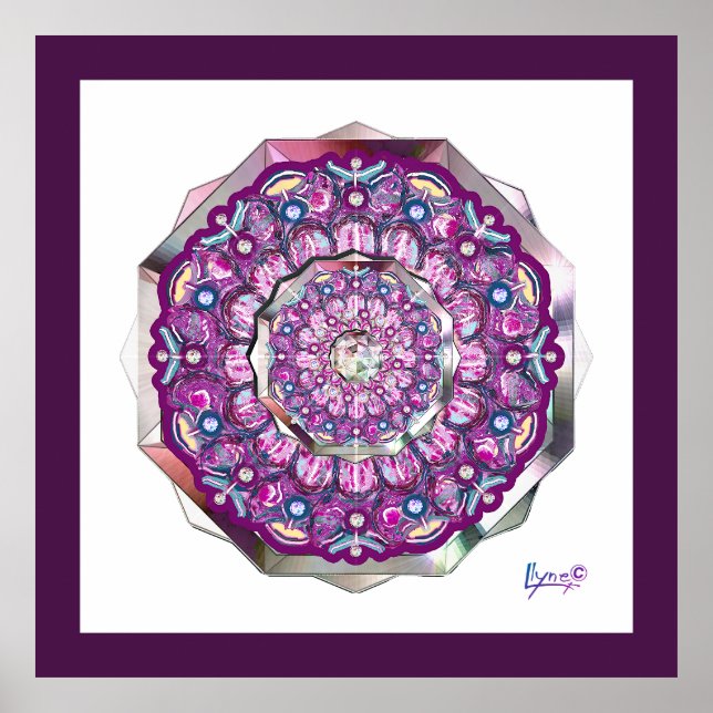 Poster Rosace vermelho cardinal (Frente)