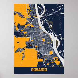 Poster Rosario - Argentina Bluefresh City Map
