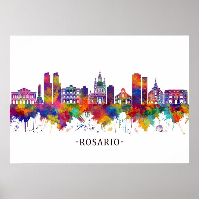 Poster Rosario Argentina Skyline (Frente)
