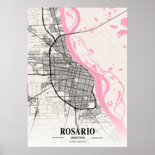 Poster Rosário - Mapa da Cidade napolitana da Argentina