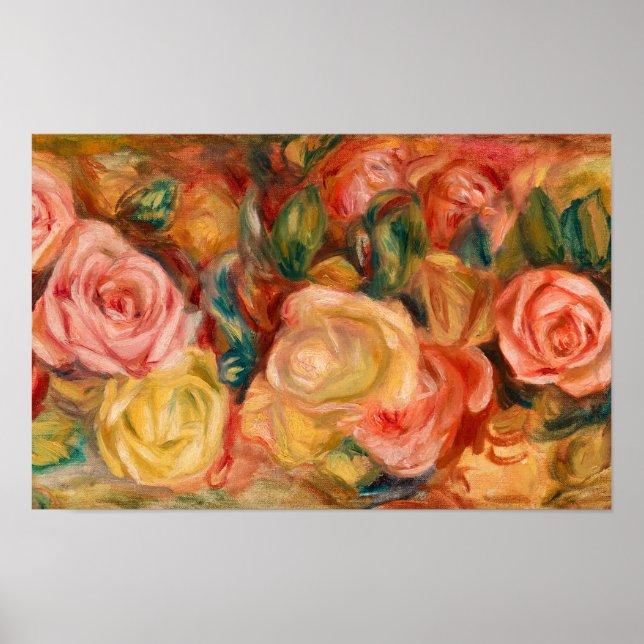Poster Rosas, 1912, por Pierre-Auguste Renoir (Frente)