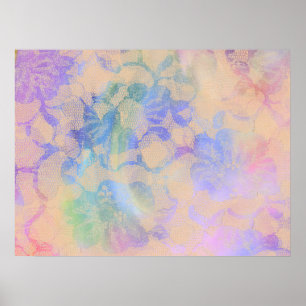 Poster Rosas abstratos em cores Pastel