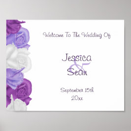 Póster Rosas Antigas Chic Casamento Boas-Vindas