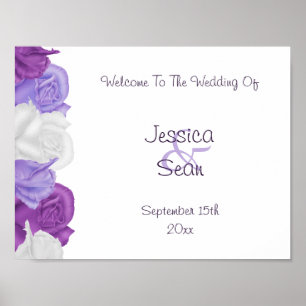 Póster Rosas Antigas Chic Casamento Boas-Vindas