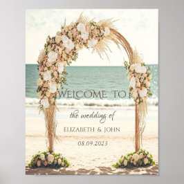 Poster Rosas Arbor de Casamento de Praia