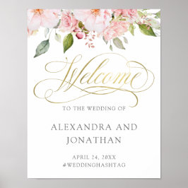 Poster Rosas Bonitas | Boas-vindas ao Dourado Casamento R