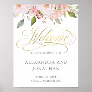 Poster Rosas Bonitas   Boas-vindas ao Dourado Casamento R