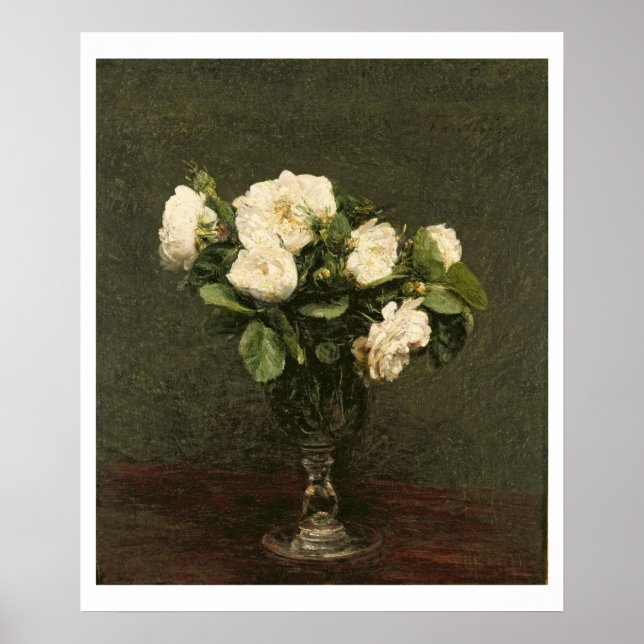 Póster Rosas brancas, 1875 (óleo na canvas) (Frente)