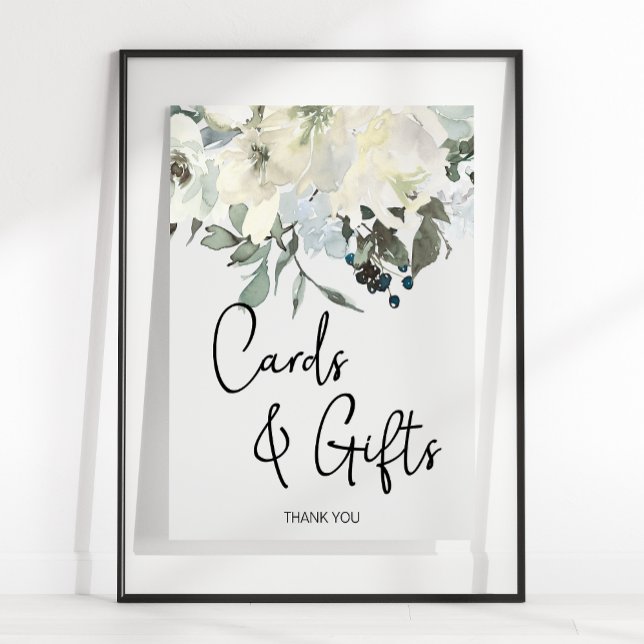 Poster Rosas Brancas de Marfim Cartão Floral & Presentes (Criador carregado)