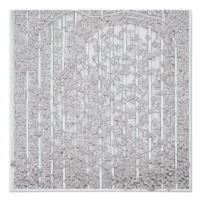 Póster Rosas brancas E (Frente)