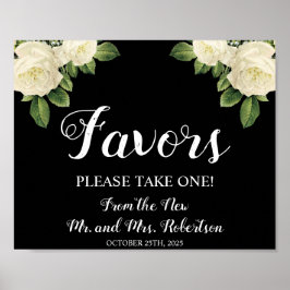 Poster Rosas brancas | Favorece o Chá de panela de Sinal