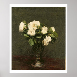 Póster Rosas brancos, 1875 (óleo em canvas)